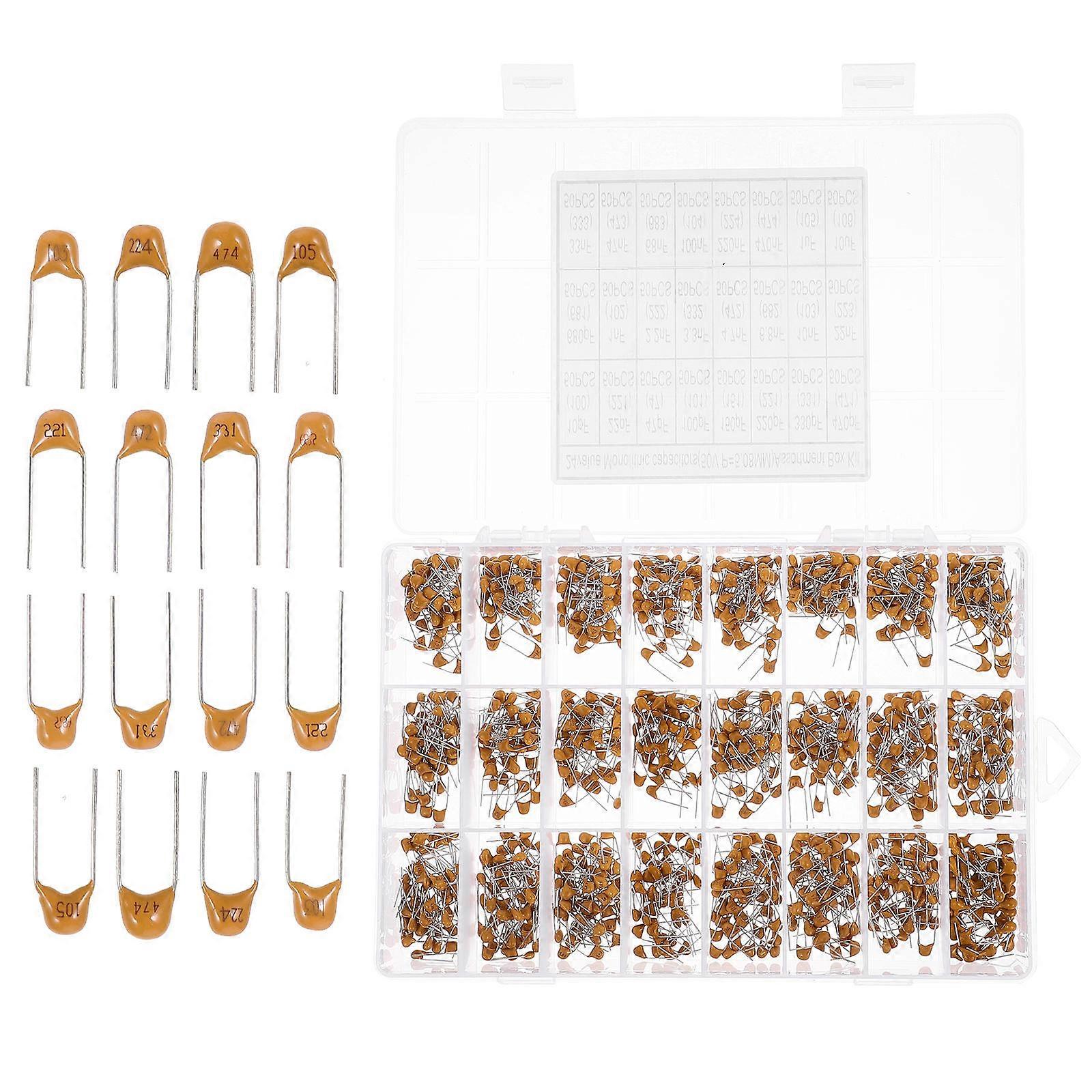 Ceramic Capacitor Kit Electric Capacitors for Electrical Use 1200 Pieces