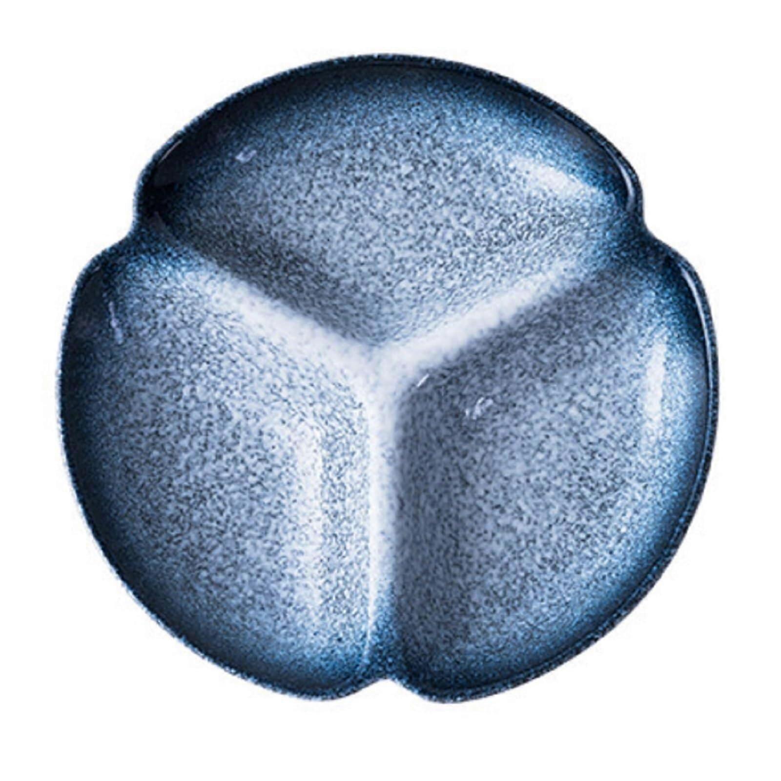 8 Inch Ceramic Divided Portion Control Plate 3 Compartment Microwave Dishwasher Safe Light Blue