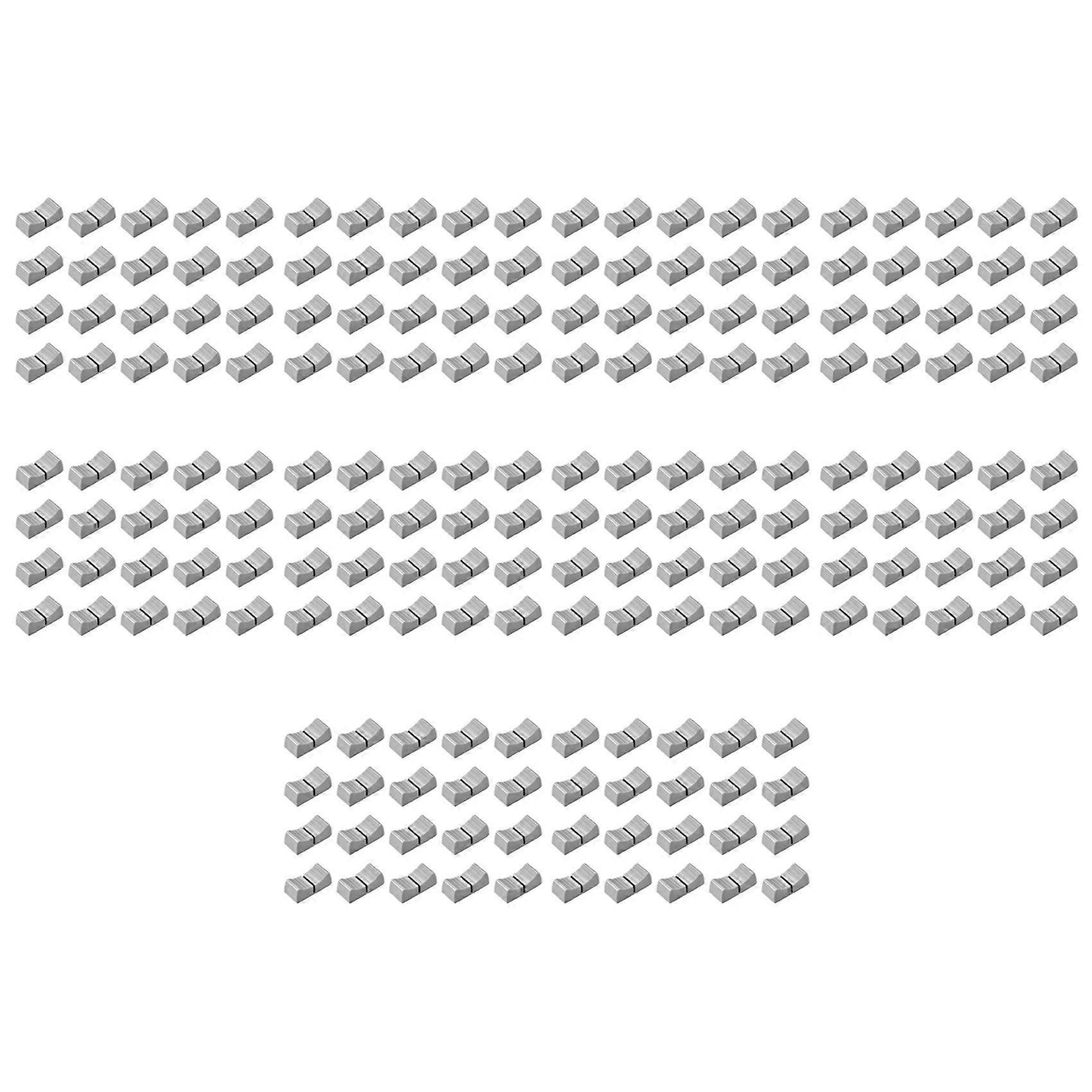 200Pcs 24mmx11mmx10mm Console Mixer Slider Fader Knobs Replacement for Potentiometer Gray Knob Black Mark