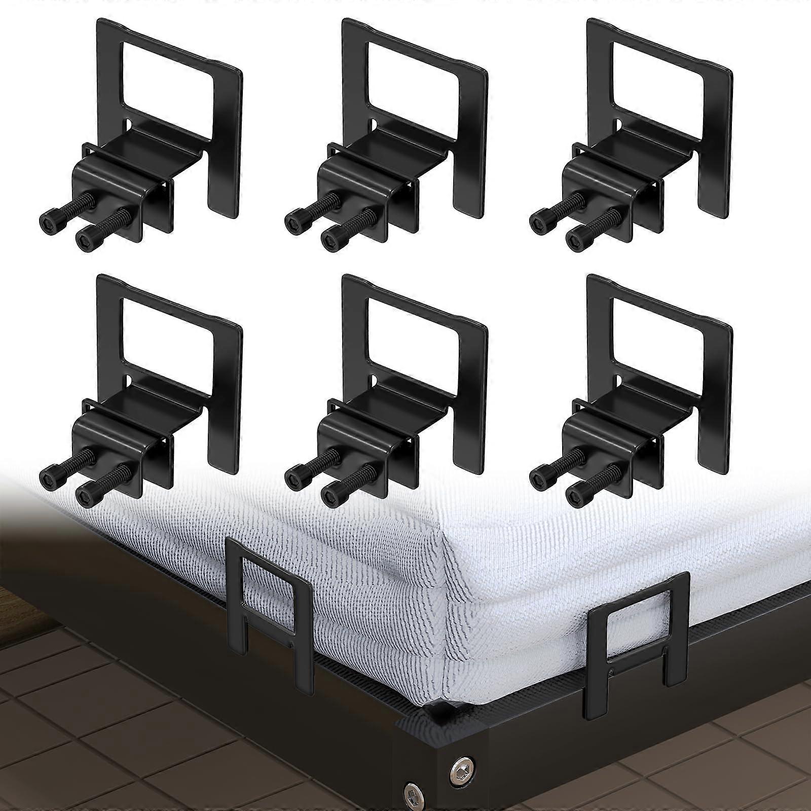 Non Slip Mattress Gasket Pack of 6 Adjustable Slide Stopper with Edge Protection for Metal Bed Frame