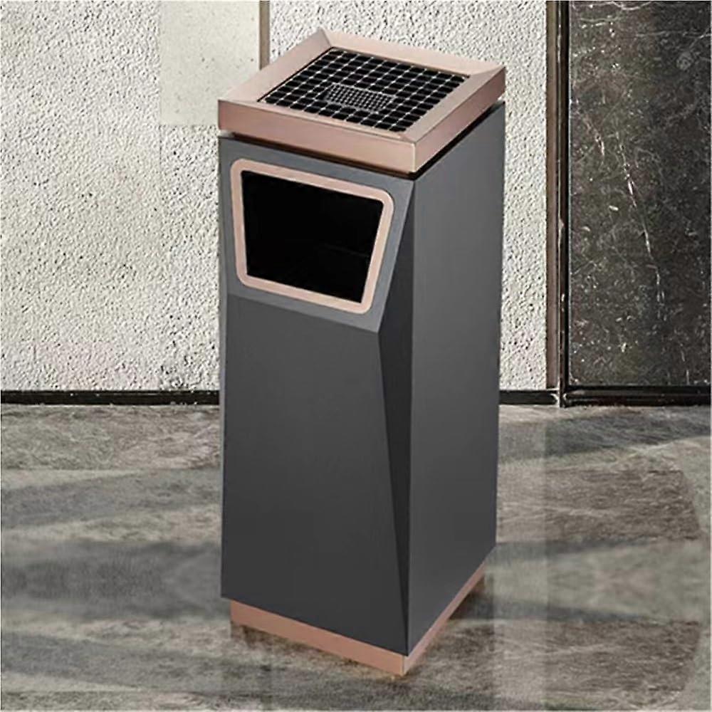 Outdoor Ashtray with Trash Can, 2 in 1 Standing Cigarette Receptacle for Patio and Entrance