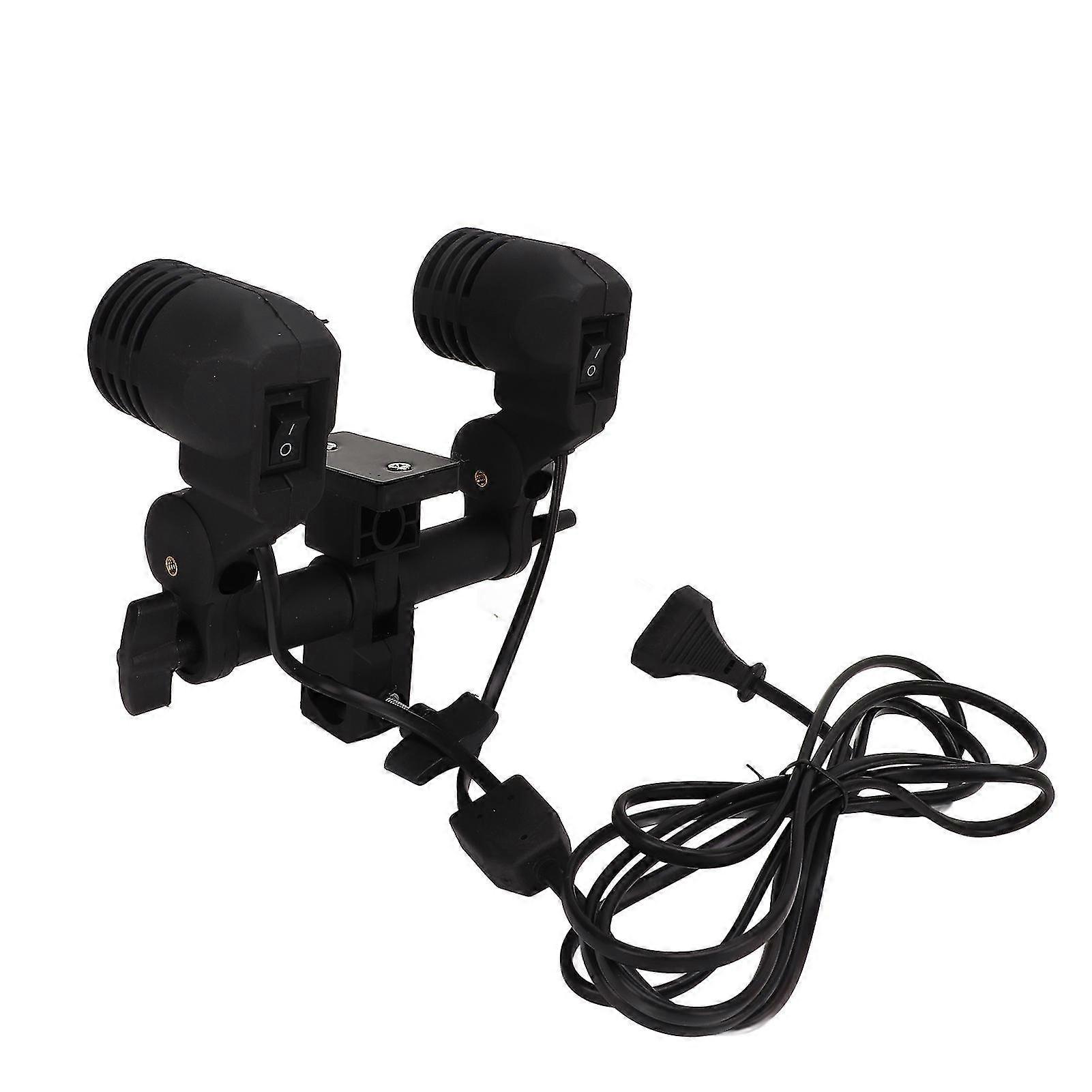 2026 Double Head Photography Studio E27 Socket Bulb Holder Flash Umbrella Bracket 110V?220VEU Plug