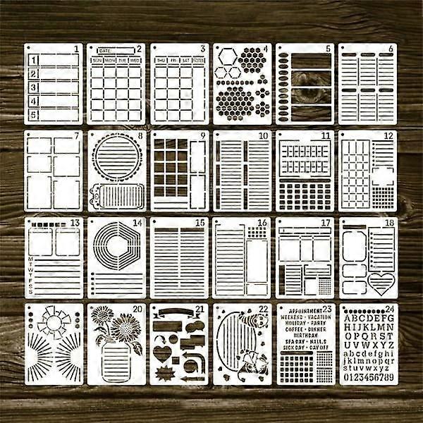 Dot-matrix diary/planner DIY template, the ultimate productivity diary template, 24-piece pack.
