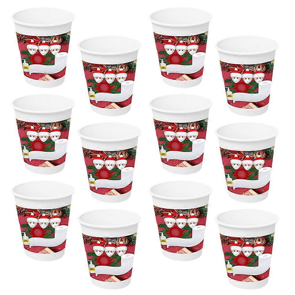 Disposable Xmas Cups Paper Material for Drinking Use 20Pcs Party