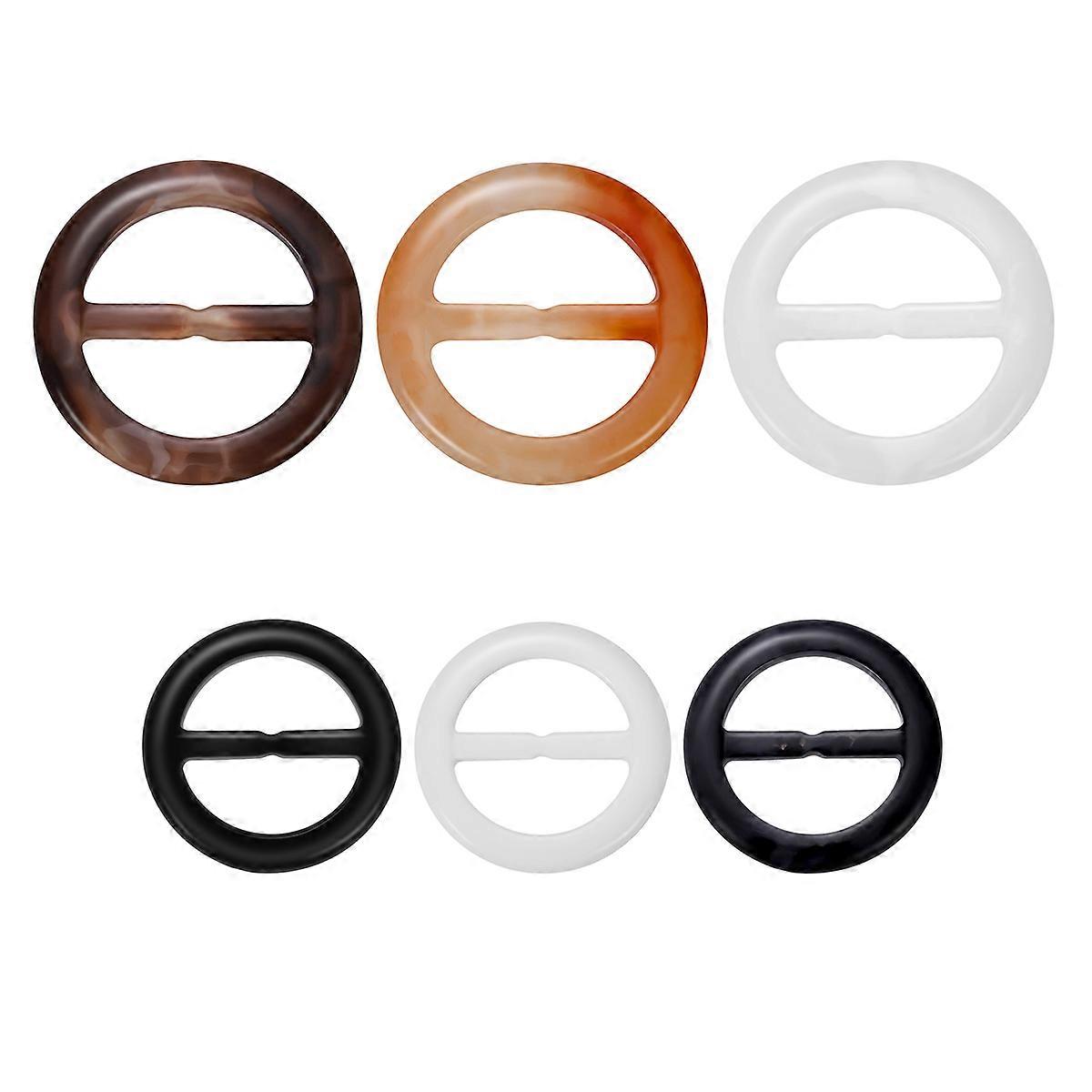 Supvox 20pcs Resin Round Shaped DIY Slide Adjustable Roller Buckles for Clothes Scarves Hats Random Color