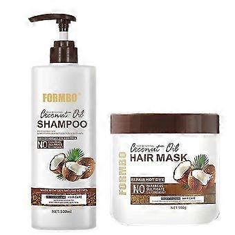 Organic Coconut Oil Shampoo and Hair Mask, Deep Repair Conditioner for Dry Damaged Hair, Nourishing & Hydrating, Soft Smooth Shine Hair, Ant
