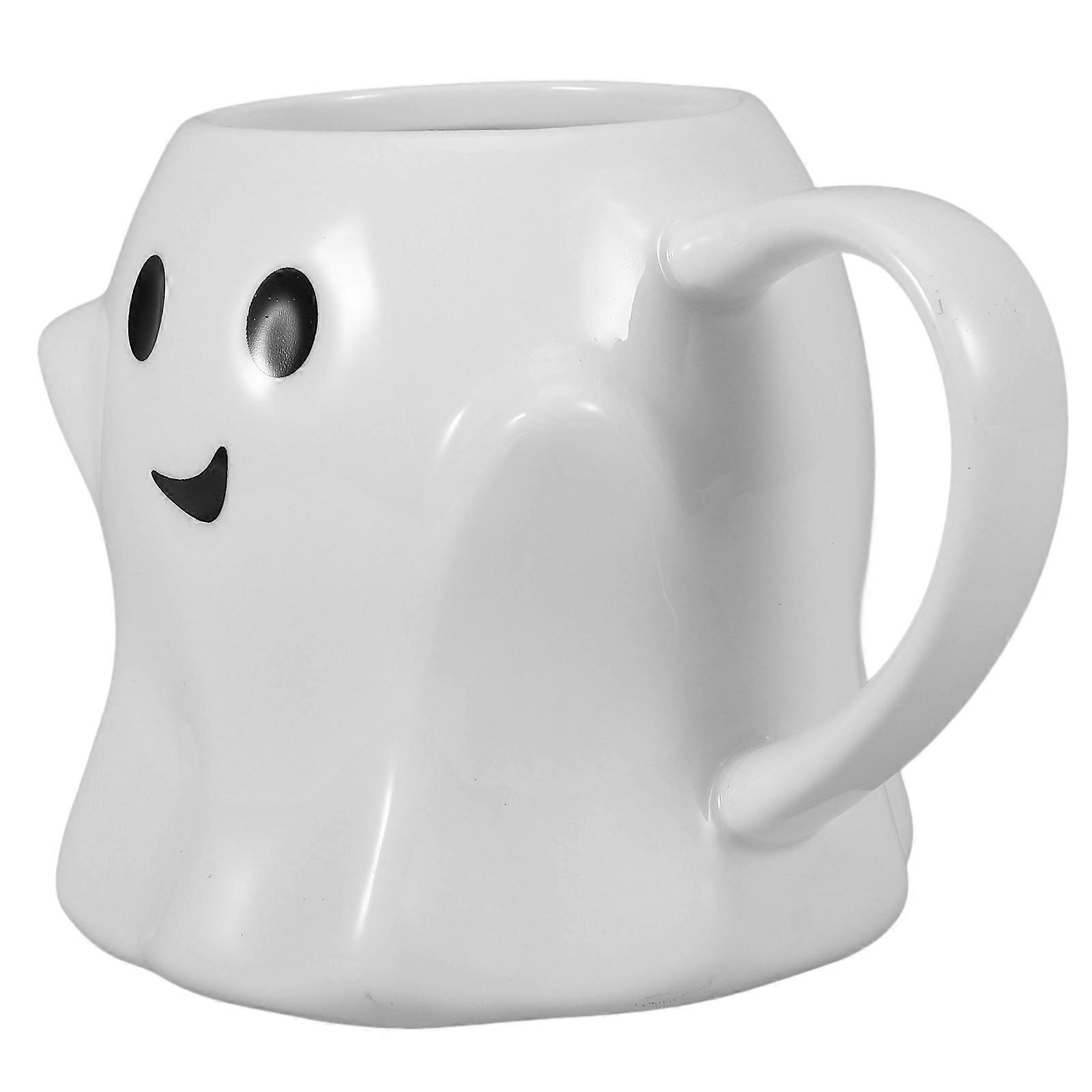 White Ceramic Ghost Water Mug for Milk Halloween Coffee Cup