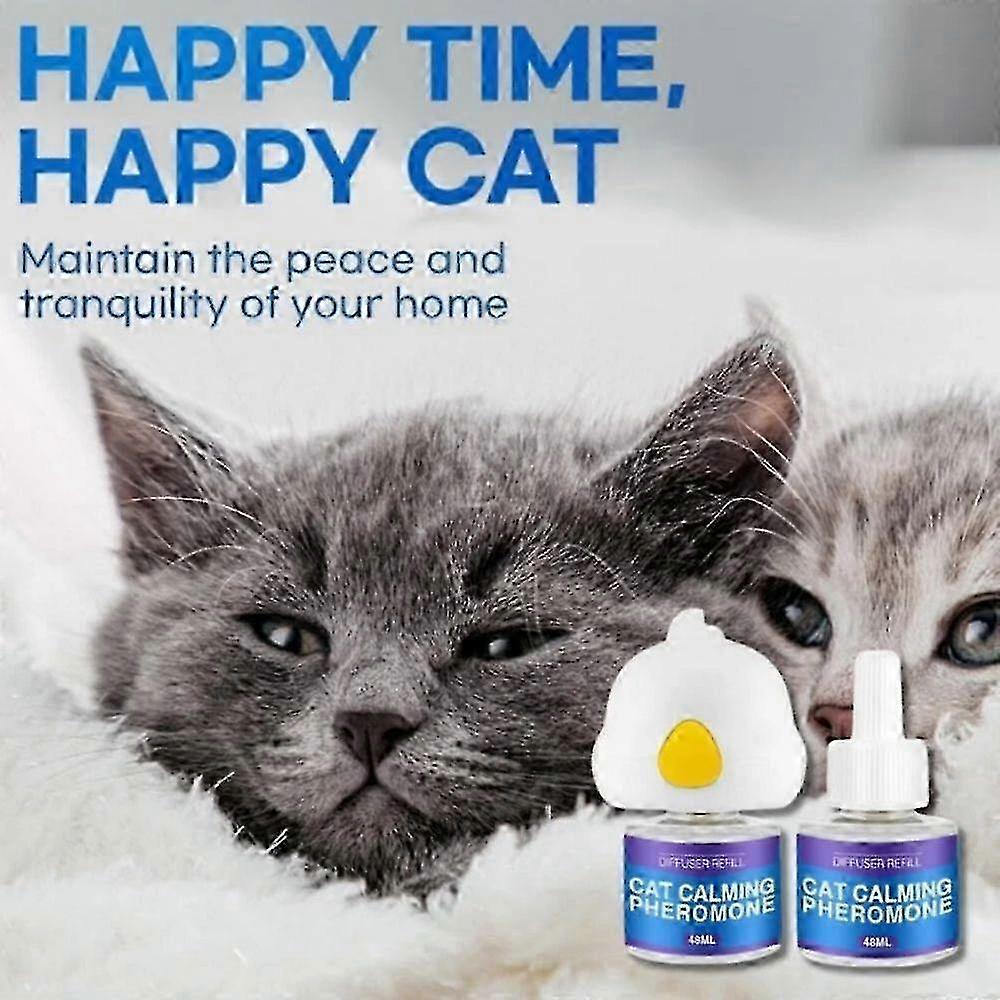 Cat Diffuser - 2025 Best Cat Pheromones Calming Diffuser 1 bottle UK Plug Tasteless