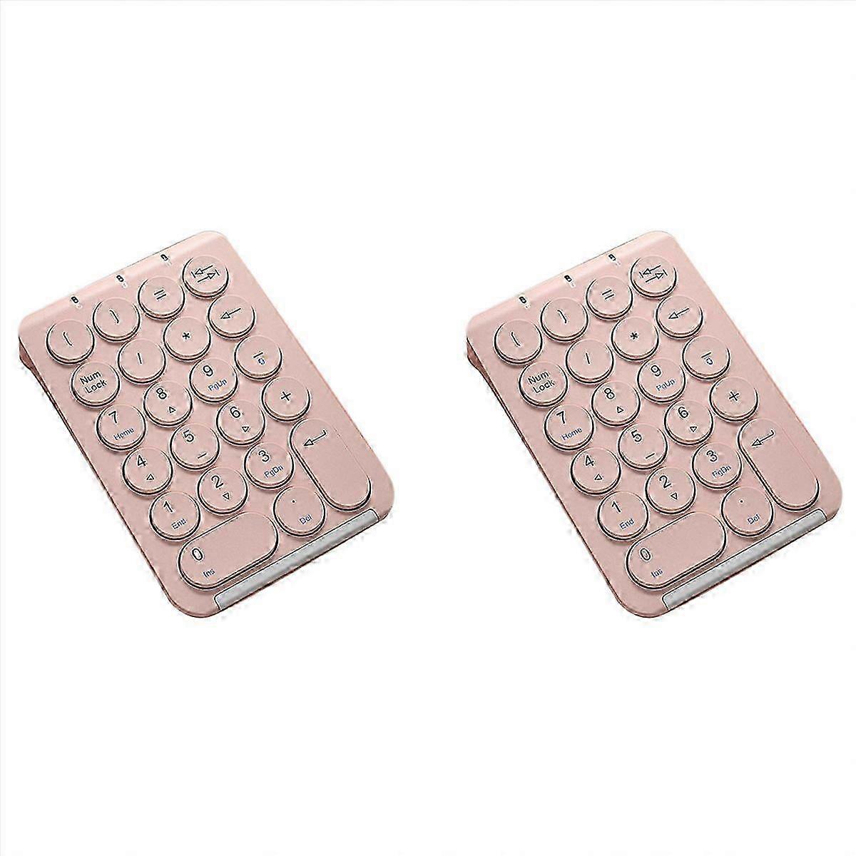 2X Wireless Number Pad Bluetooth Numeric Keypad Round Keycaps Numpad 22 Keys Rechargeable Number Key