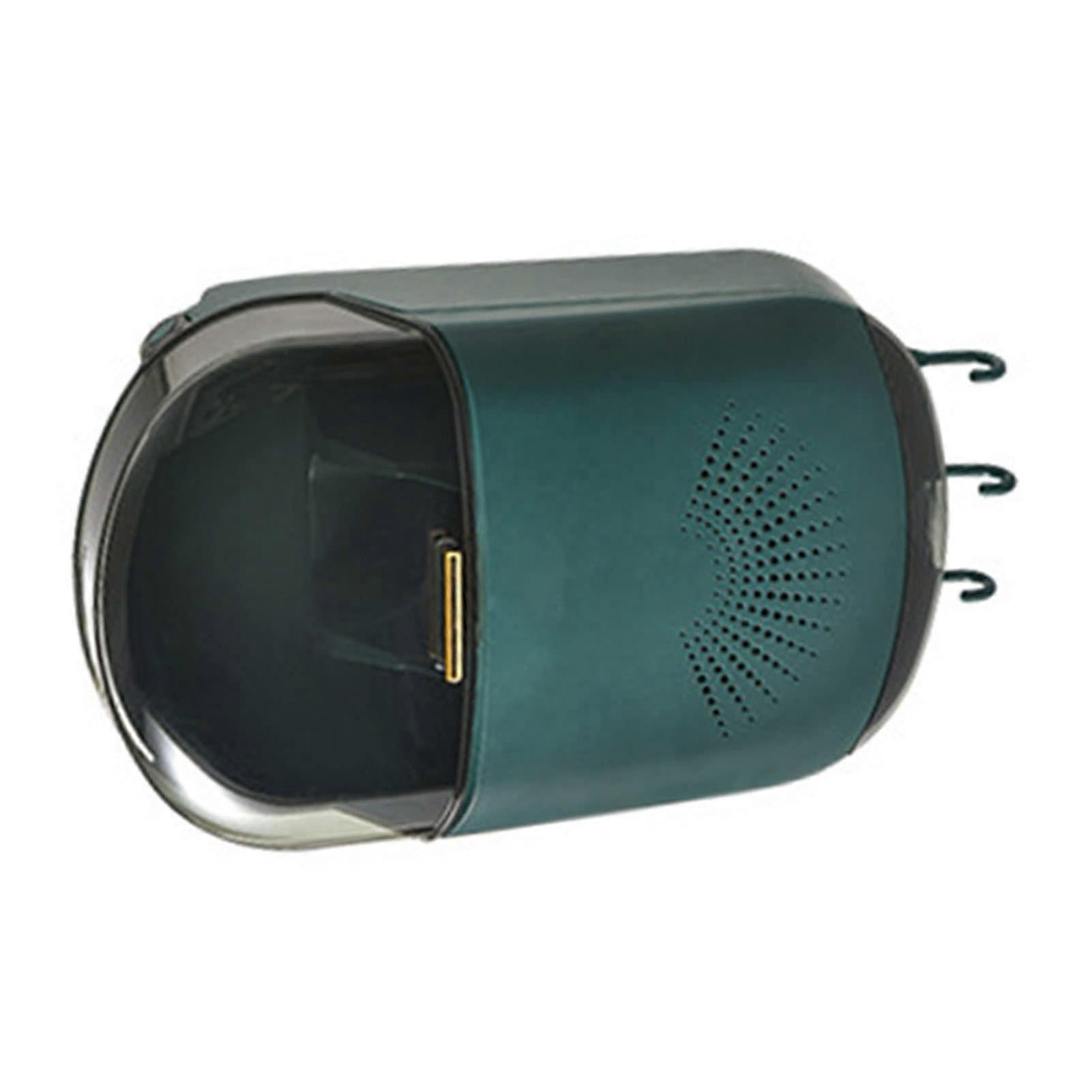 Wall Mounted Utensil Holder with Large Capacity, 3 Compartments and Draining Tray for Kitchen Storage