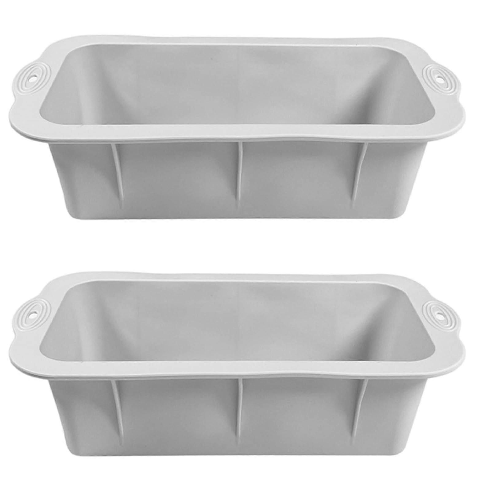 Set of 2 Silicone Bread Loaf Pans Nonstick Rectangular Baking Molds for Homemade Bread and Cake