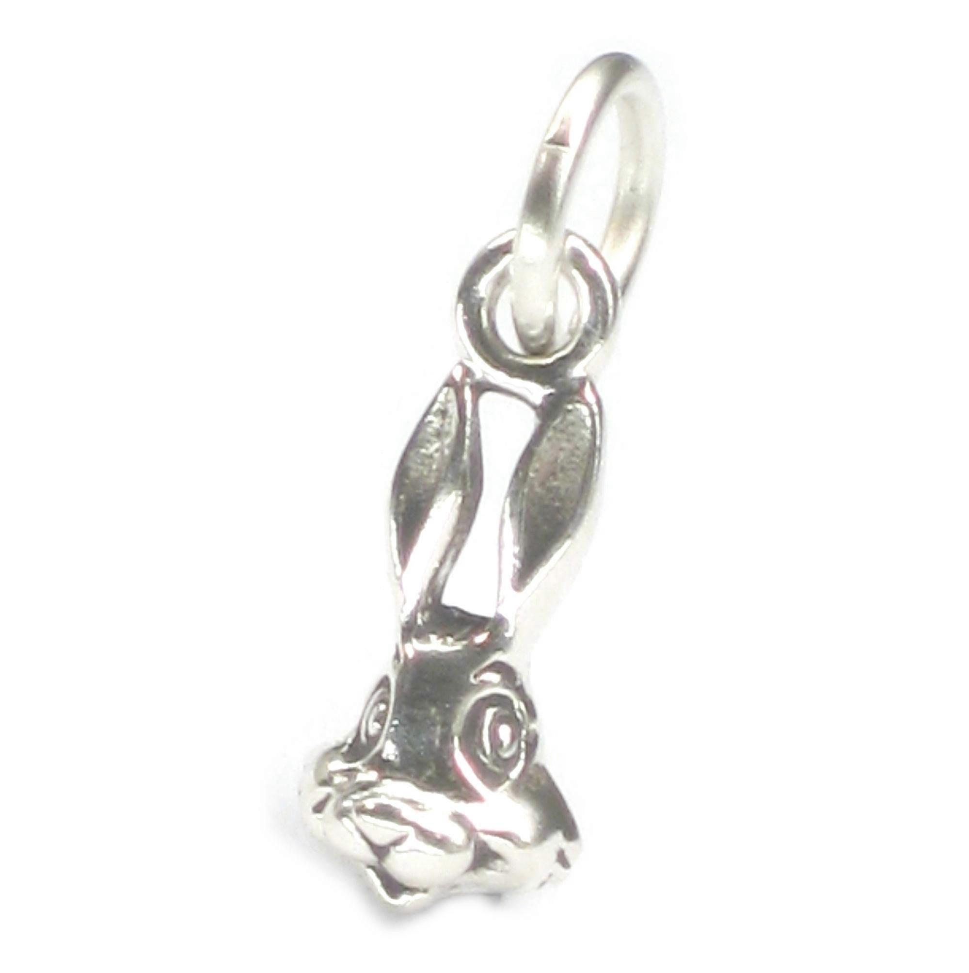 Rabbit head TINY sterling silver charm .925 x 1 Rabbits charms