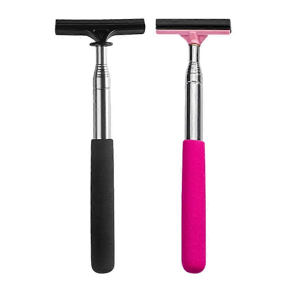 2pcs Car Rearview Mirror Wipers Retractable Mirror Squeegee Wipers Portable Mirror Cleaning Tools