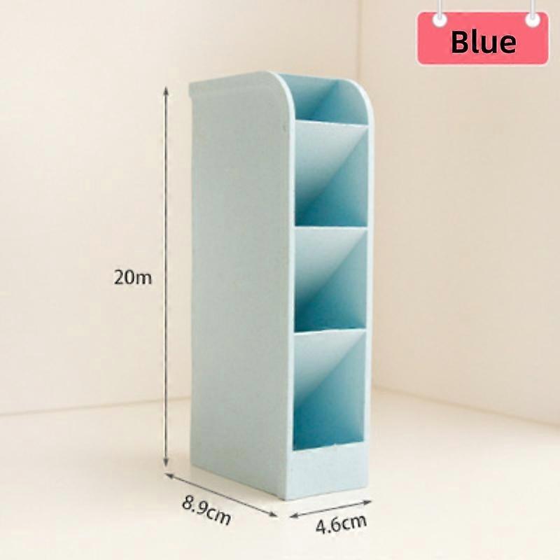 Transparent Plastic Pen Holder Multi-function Desktop Obliquely Inserted 4 Grid Office School Storage Case Desk Pencil Organizer