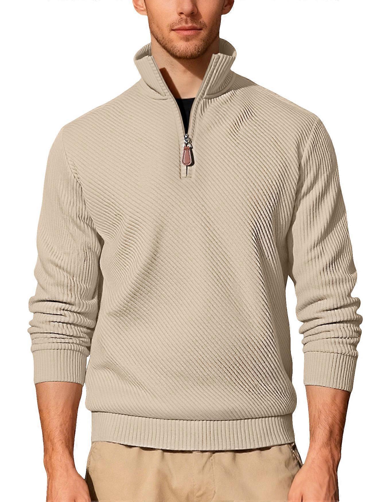 26 Men's Twill Jacquard Ribbed Half-Zip Sweatshirt