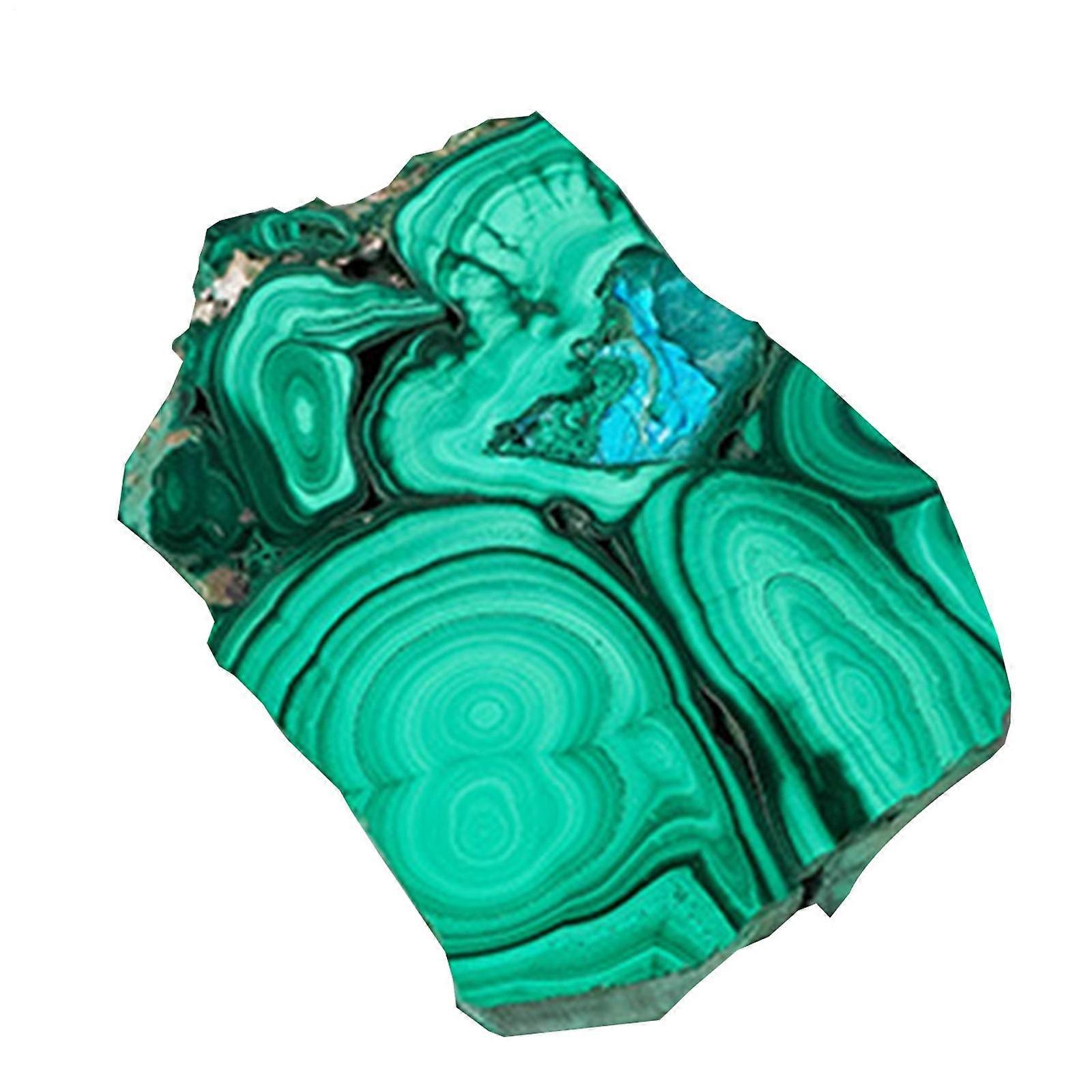 Natural Malachite Slice Quartz Crystal Luster Mineral Specimen Gem
