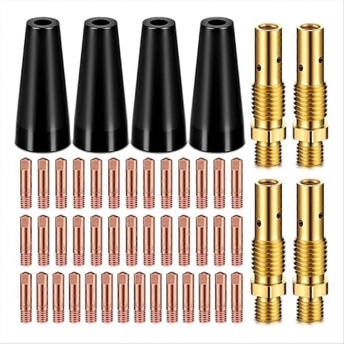 48Pcs Flux Core Gasless Nozzle Tips Kit Gasless Nozzle Gas Diffusers