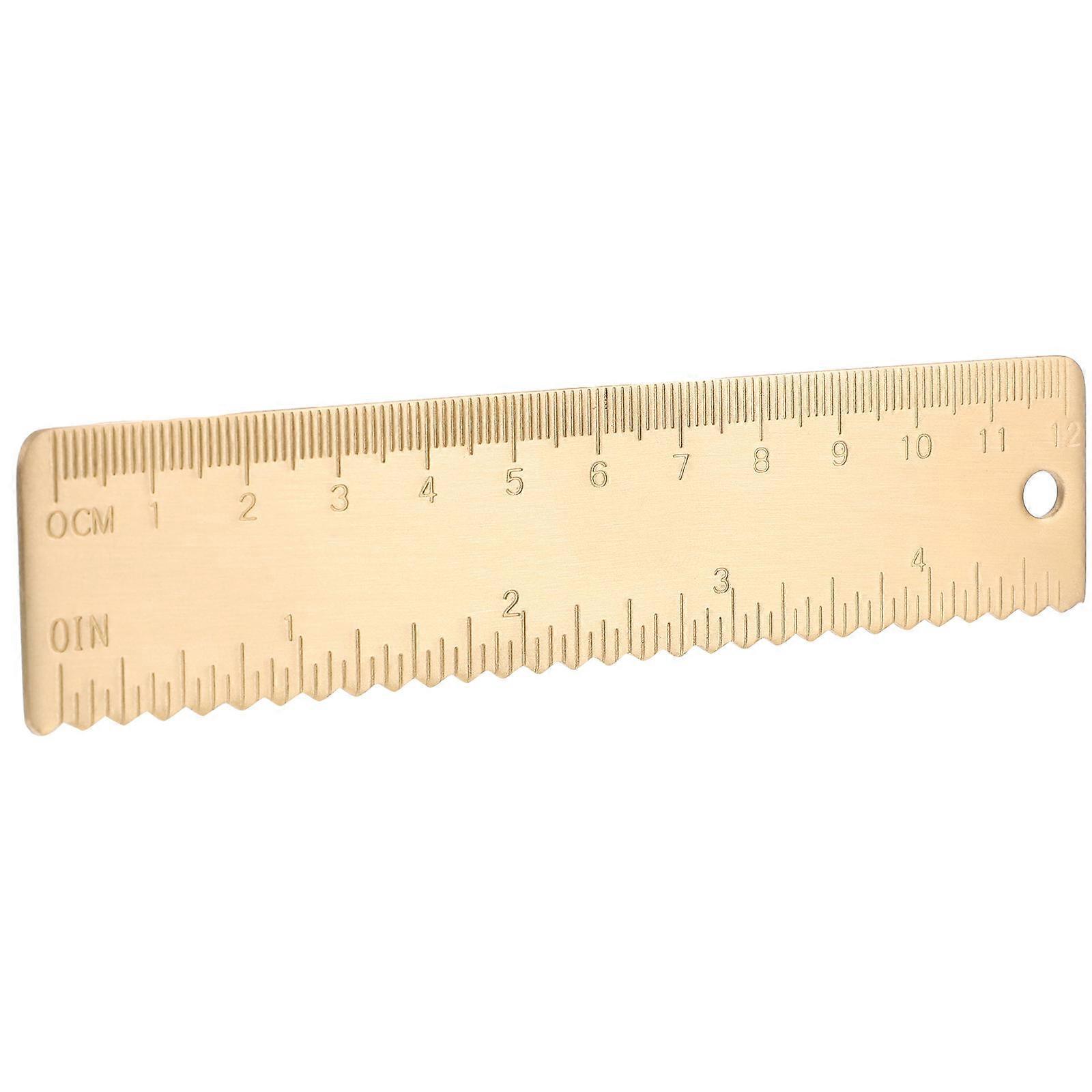 Yellow Brass Ruler Metal Straight Ruler for Drawing Practical Use