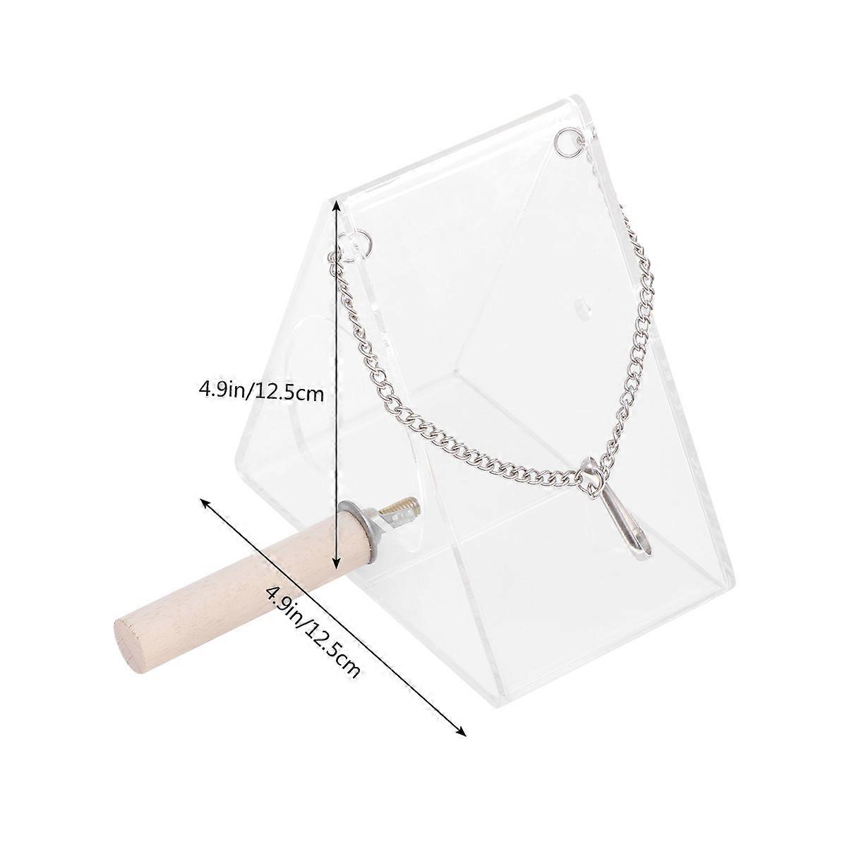 Plastic Bird Feeder Triangle Shape Acrylic Food Box for Feeding Use