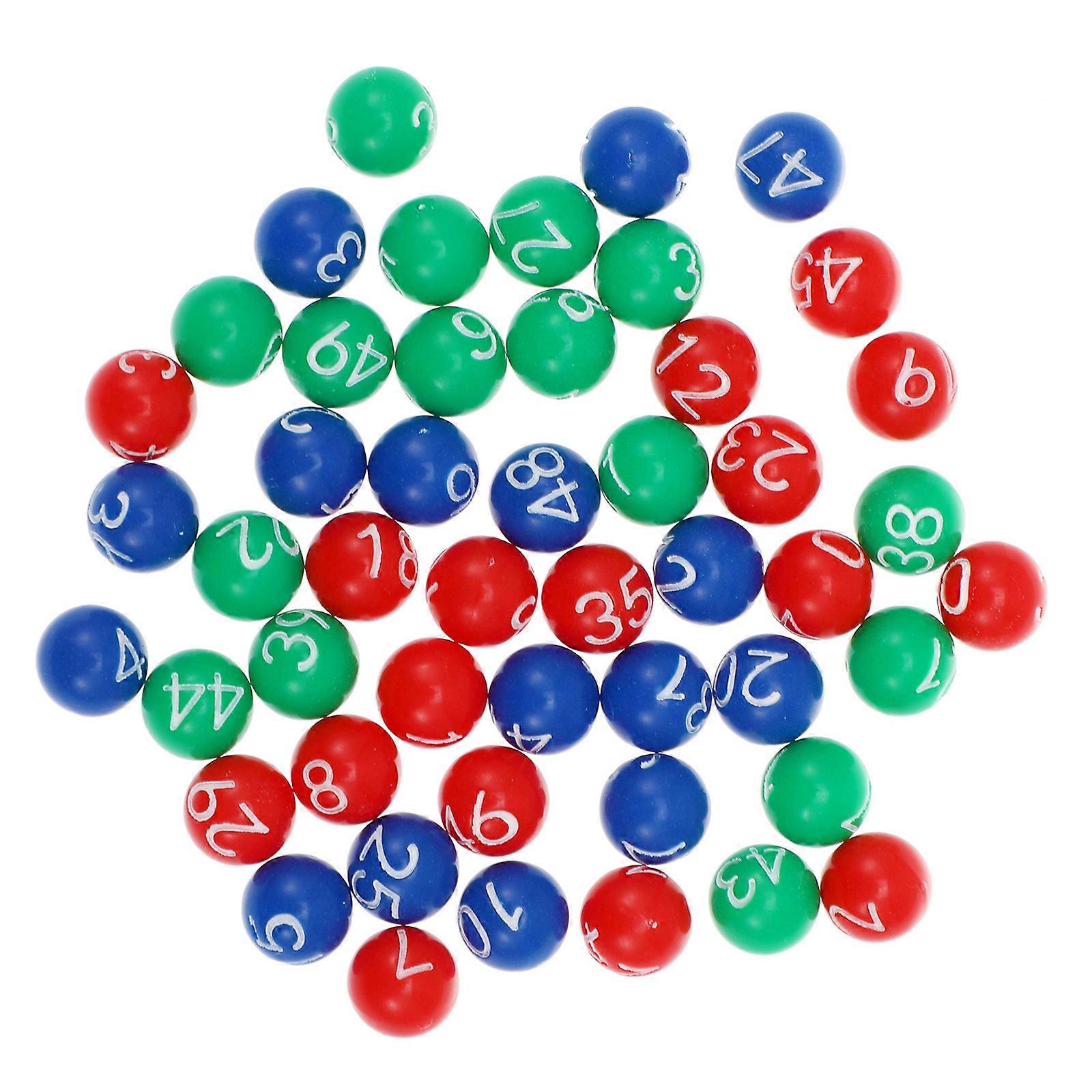 Assorted Color Raffle Game Balls for Party Use 49Pcs Plastic Set