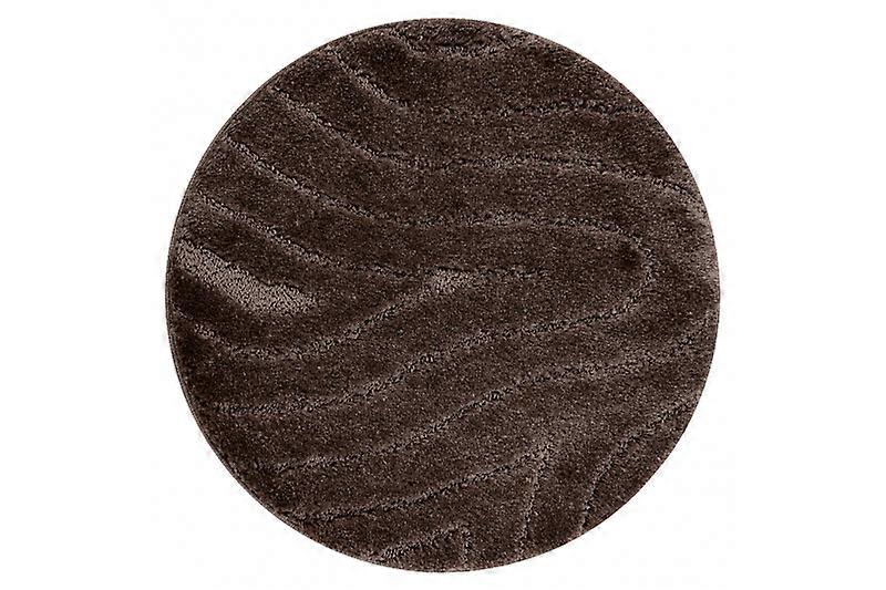 Bathroom rug SUPREME circle WAVES, non-slip, soft - brown
