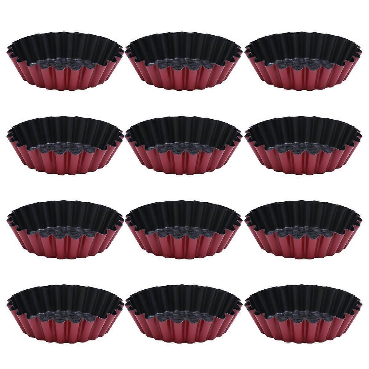 Egg Tarts Mold Chrysanthemum Shaped for Baking 12Pcs Non-Stick Tools