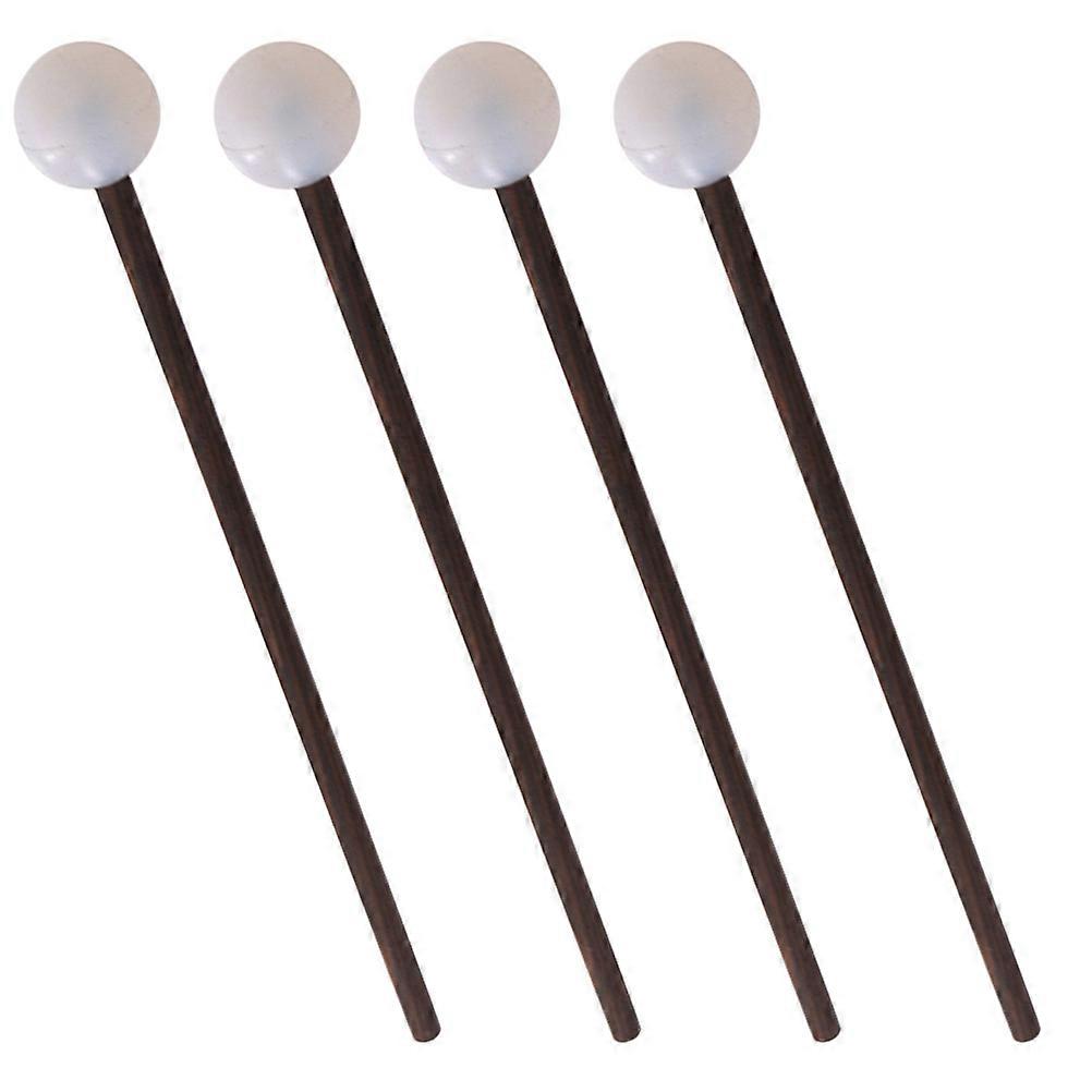 Tongue Drum Mallets for Performance 2Pairs White Rubber Wood Drumsticks