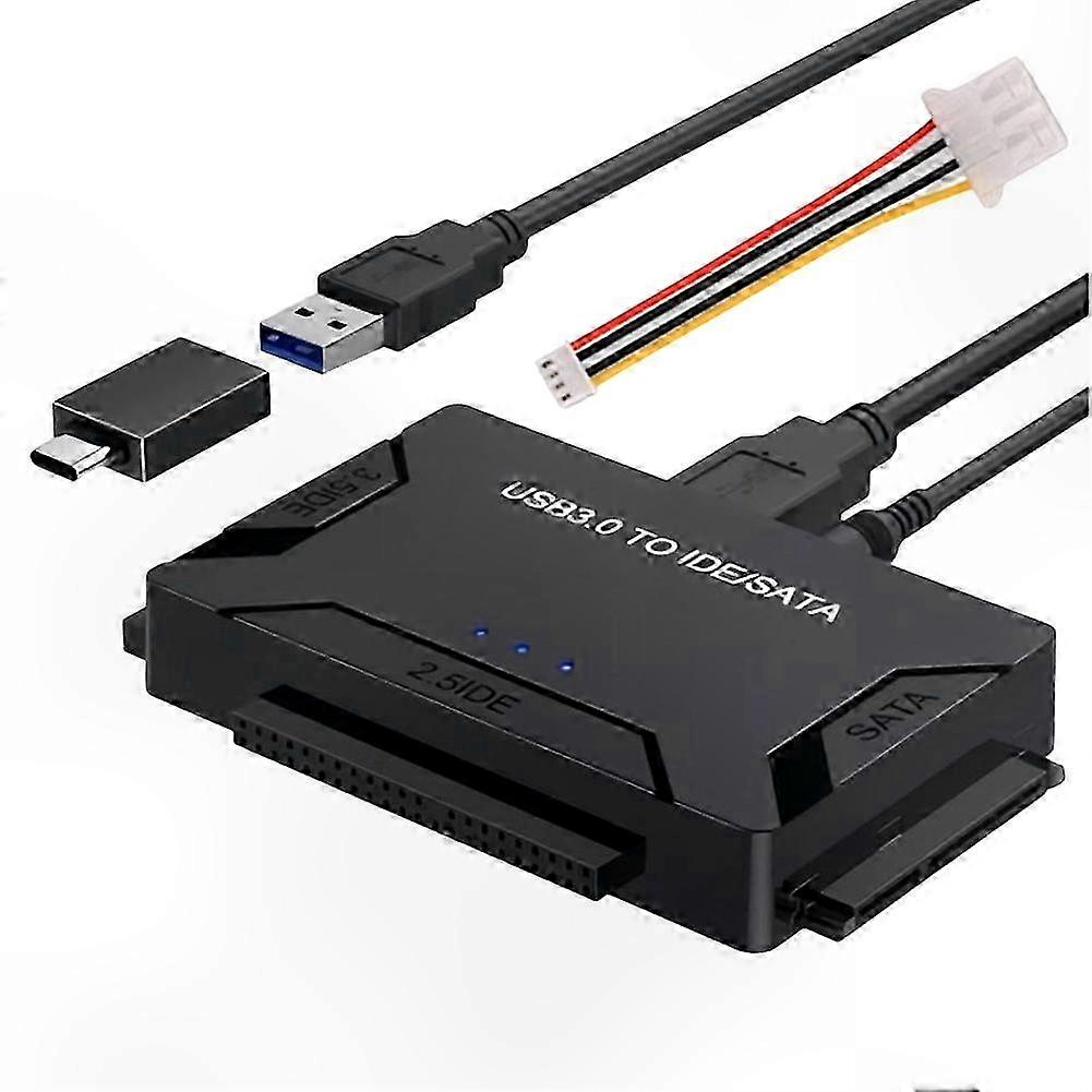Adaptador USB 3.0 para SATA IDE para HDD/SSD externo de 2,5/3,5 polegadas com plugue AU