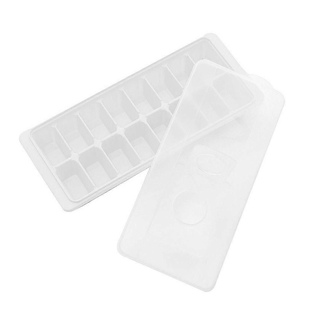 16 Lattice Plastic Reusable Ice Cube Tray Easy Refill Stackable With Lid Assorted