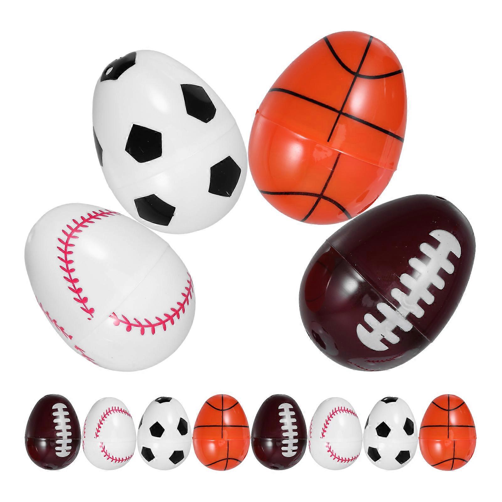 Fillable Sport-Themed Easter Eggs Plastic Candy Containers 36Pcs