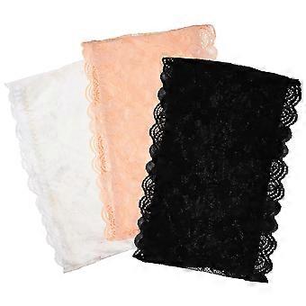 3pcs Damen Floral Lace Dehnbar Trägerlos Durchsichtiger Bandeau Schlauch mit BH - Einheitsgröße