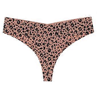 CTM  Seamless Leopard Print Thong Underwear (Women)