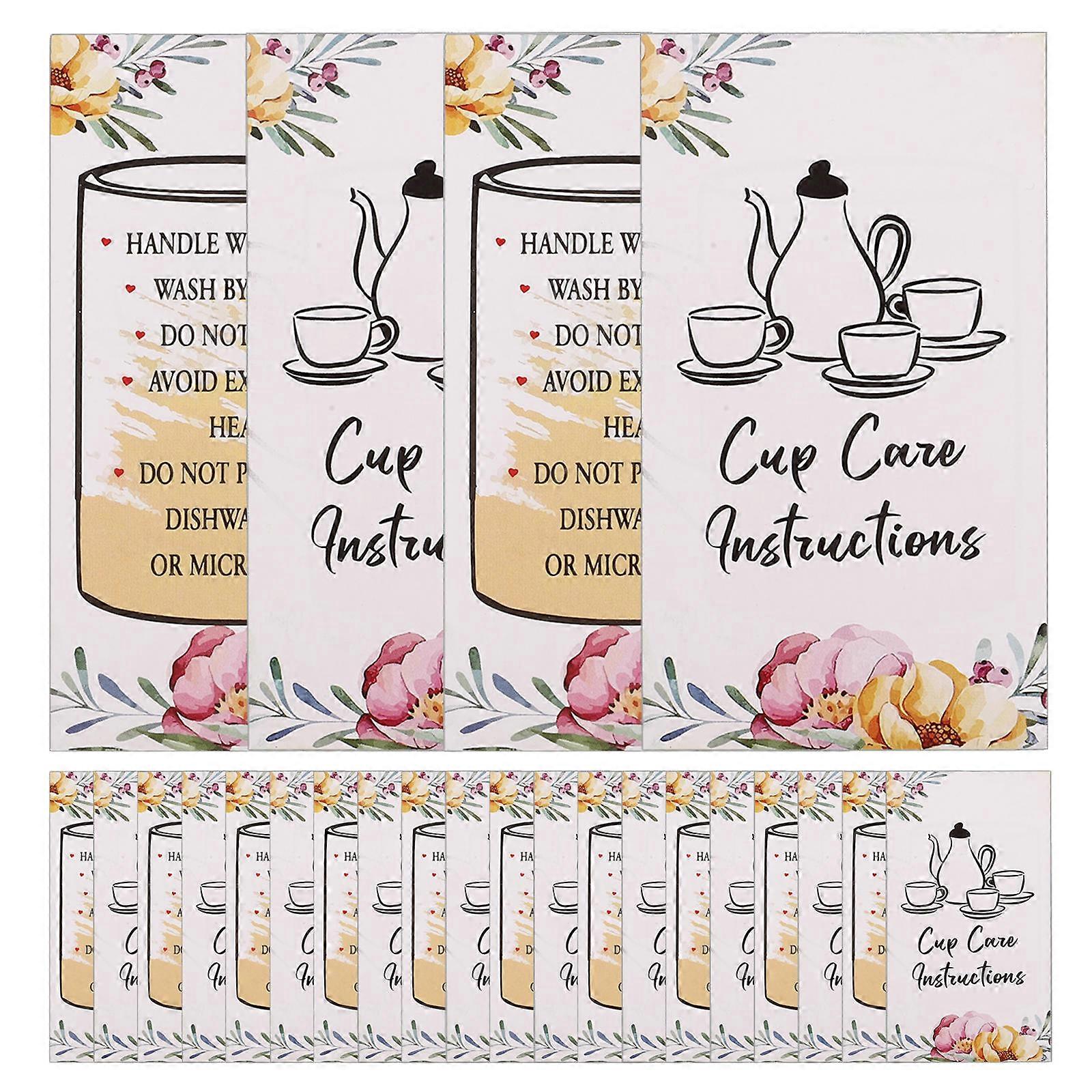 Cup Care Guide Cards Directions for 150Pcs Inserts