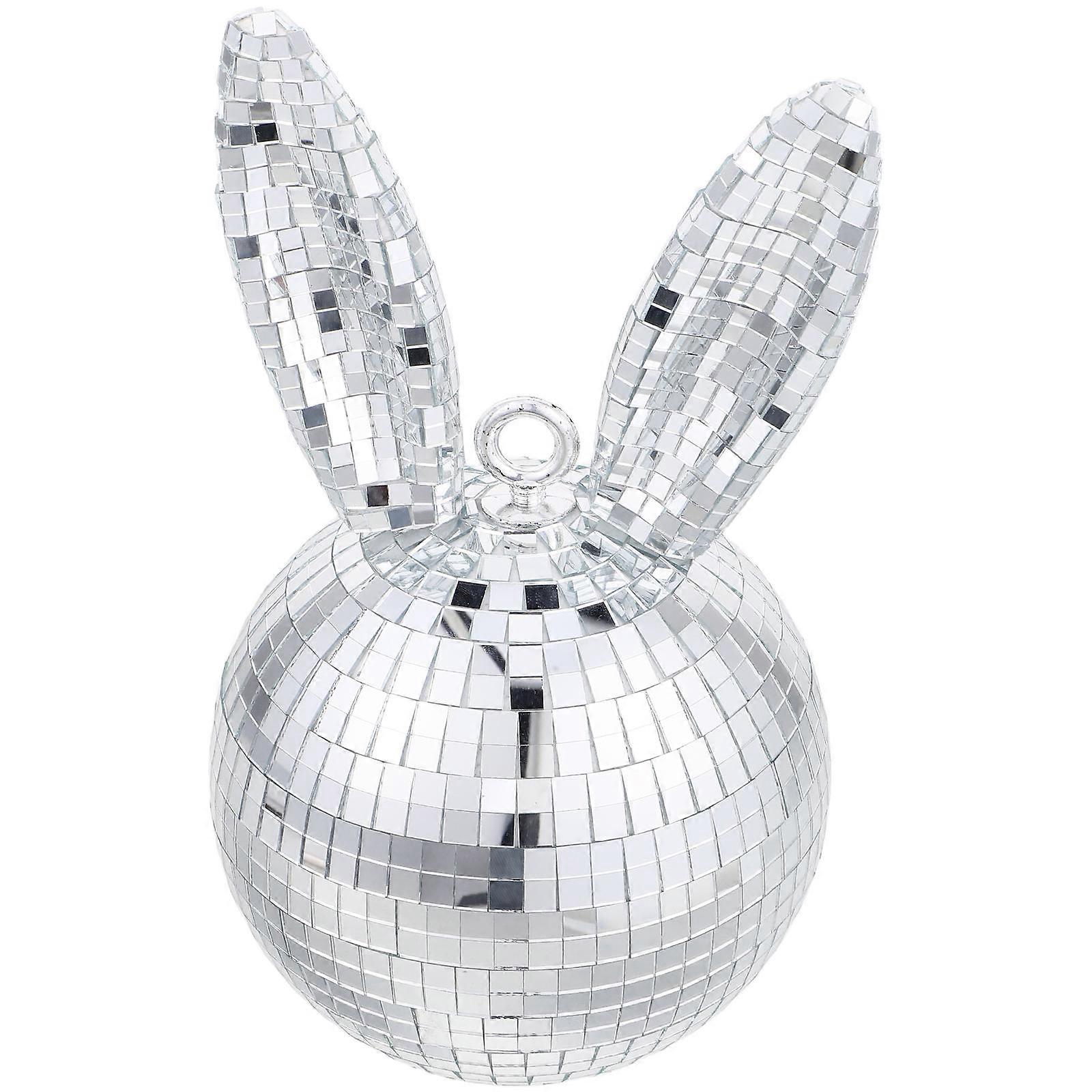 Disco Ball Easter Ornaments Hanging Reflective Mirror Bunny Tree