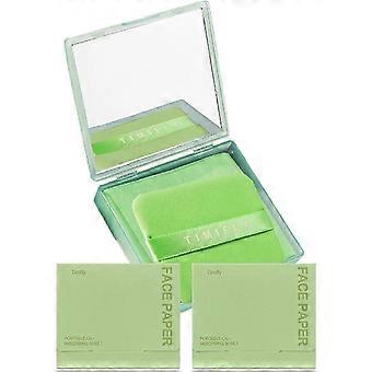 Oil Blotting Paper - 300 Sheets with Mirror, Puff & Refills, Absorbs Excess Face Oil, Controls Shine, Saves Makeup, The On-the-Go Essential for a Flaw