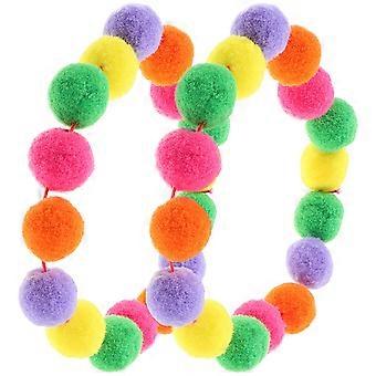 2 Pcs Colliers De Chat De Compagnie Élastique Colliers De Chat Colorés Colliers De Conception De Boule En Peluche Colliers De Chien