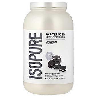 Isopure, eiwitpoeder zonder koolhydraten, Cookies & Cream, 1,36 kg