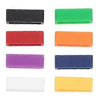 8pcs Silicon Watchband Ring Buckle Anti-Fall Accessories Practical Watchband Ring Loop - 20MM (White + Yellow + Purple + Green + Blue + Black + Orange