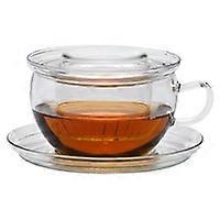 Tea time tea cup with lid and glass filter 1 unit