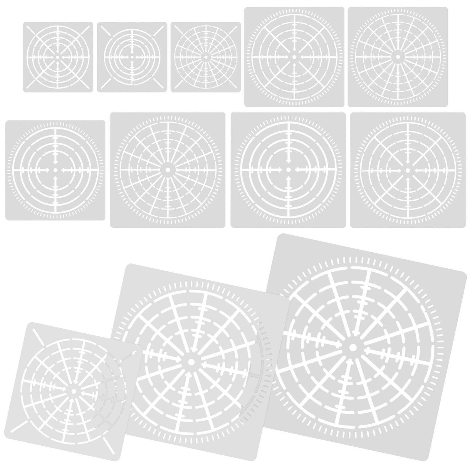 12 Sheets Delicate Stencils Convenient Target Dot Stencils Diy Templates Diy Supply