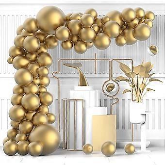 Kit de Arco de Balão de Látex Cromado Metálico Dourado, 102PCS 18In 12In 10In 5In Guirlanda de Arco para Piquenique de Festival, Noivado, Casamento, Aniversário, Tema Dourado Ann