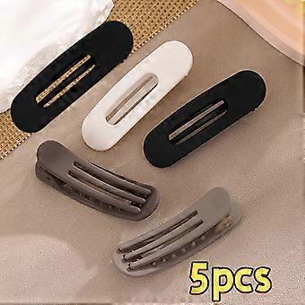 5 Pcs Matte Rectangular Hair Clips, Polymer Non-Slip Teeth, Assorted Solid Colors, Minimalist Durable Clips for Women Daily and Formal Styling
