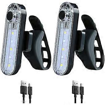 2-pak usb genopladelig led cykel baglygte cykel baglygte cykling nat essentiel reflektor sæde tilbage sikkerhedslampe vandtæt lys advarselsblink