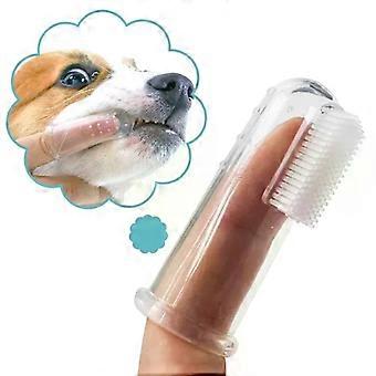 1pcs uper Soft Pet Finger Toothbrush Teddy Dog Brush Bad Breath Tartar Teeth Care Tool Dog Cat Cleaning Silicagel Pet Supplies