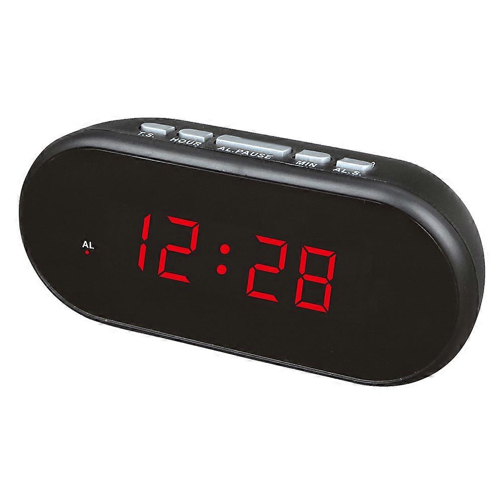 USB Creative LED Alarm Clock Plastic Clock Multi-Function Digital Alarm Clock for Home School (Red)