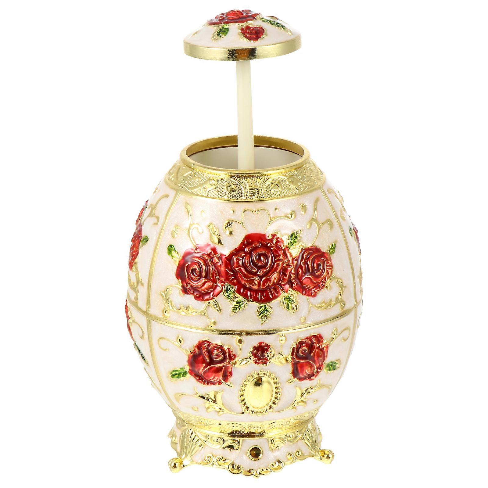 3Pcs Red Toothpick Case for Storage Use Delicate Rose Pattern Holder