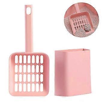 Cat Litter Scoop with Holder, Deep Shovel for Easy Sifting, Odor-Resistant ABS, Space-Saving Design, Clean and Hygienic