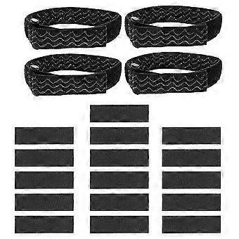 Tiras de fixação para botas de cano alto, tiras anti-exposição, tiras antiderrapantes para botas, poliéster preto, reutilizáveis, para uso diário feminino, 2 conjuntos.