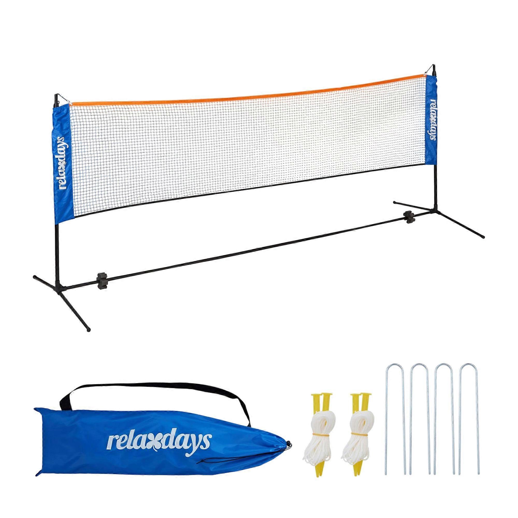 Badminton net with adjustable height