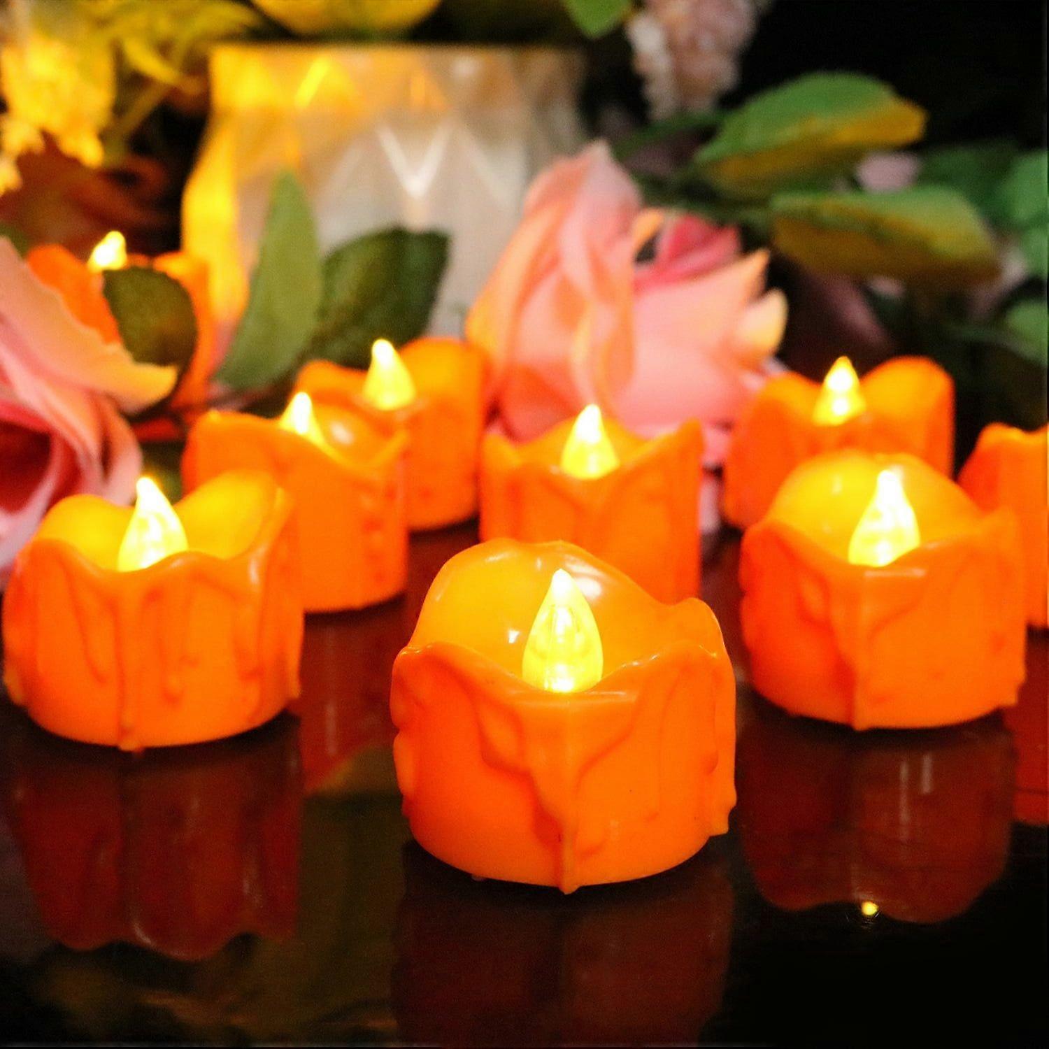 Orange tea plastic simulation flickering electronic candle light